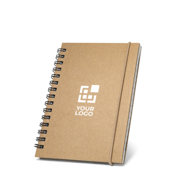 A6 notitieboekje met gekleurde spiraal weergave met jouw bedrukking