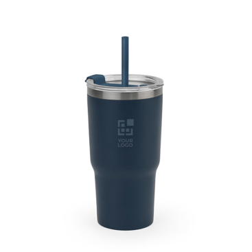 Beker van gerecycled staal met dubbele wand en matte afwerking 600 ml
