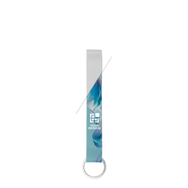 Korte polyester lanyard voor sublimatie met ring 2 x 1,5 cm