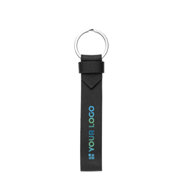 Elegante sleutelhanger van PU met metalen ring en kraftpapieren doosje