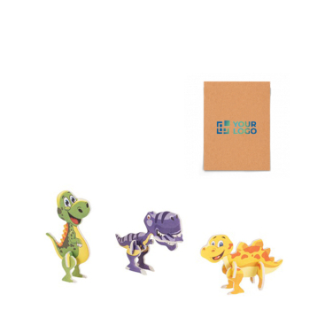 3D-puzzel van papier, 3-in-1, in de vorm van een dinosaurus
