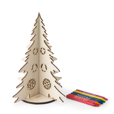 Kerstboom om te kleuren van natuurlijk FSC™ hout, opvouwbaar