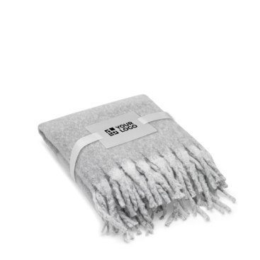 Plaid van gerecycled polyester met zachte mohair-touch, 300 g/m²