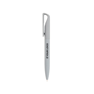 Pen met soft-touch afwerking en metalen clip met spiegel-effect