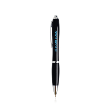 Pen van oceaanplastic met verchroomde details, blauwe inkt