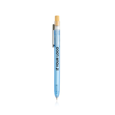 Pen van oceaanplastic met bamboeklikmechanisme, blauwe inkt
