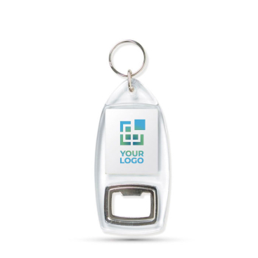 Sleutelhanger met flesopener en capsule voor gepersonaliseerd papier met jouw bedrukking