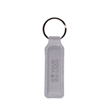 Premium sleutelhanger van imitatieleer in kleuren met metalen ring met jouw bedrukking