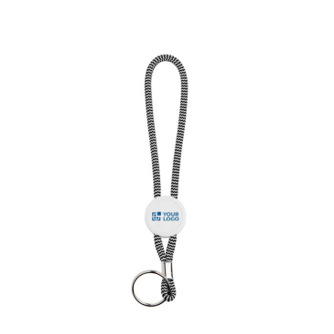 Sleutelhanger met metalen aanpassing en personaliseerbare plastic ring met jouw bedrukking