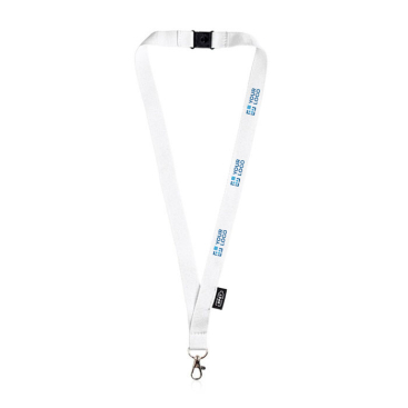 RPET lanyard met veiligheidssluiting en metalen karabijnhaak, 3 cm met jouw bedrukking