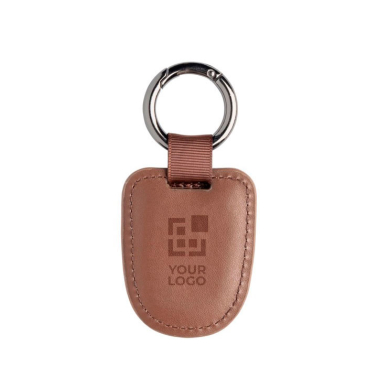 Sleutelhanger van gerecycled leer van hoge kwaliteit met lusring met jouw bedrukking