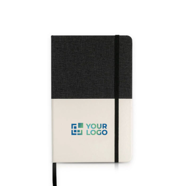 Notitieboek van imitatieleer in kleur, A5 formaat, blanco pagina's met jouw bedrukking