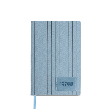 Notitieboek van PU met textuur en bedrukbaar label, A5 blanco pagina’s