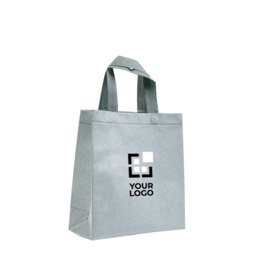 Non-woven tas met glitterafwerking en riemen 130 g/m² met jouw bedrukking