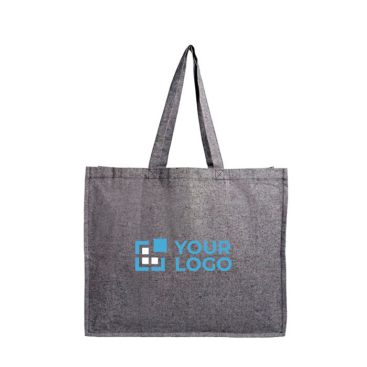 Tas van gerecycled katoen met zijvouw 190 g/m² met jouw bedrukking