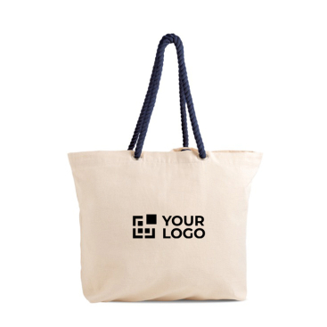 Grote canvas tas met koordhandvatten, ideaal voor de zomer 220 g/m²