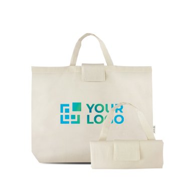 Boodschappentas van gerecycled katoen en plastic 140 g/m²