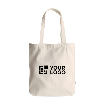 Tas van gerecycled katoen en plastic met hengsels 310 g/m²