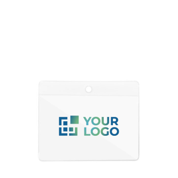 PVC badgehouder, ideaal voor het dragen van een badge 9x5,5 cm met jouw bedrukking
