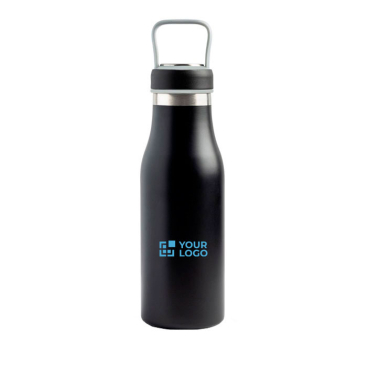 Thermosfles met compartiment in de dop en draaghandvat 510 ml met jouw bedrukking