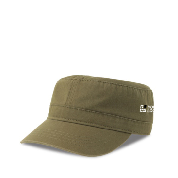 Militaire pet met halfgebogen rand van ecologisch katoen 280 g/m²
