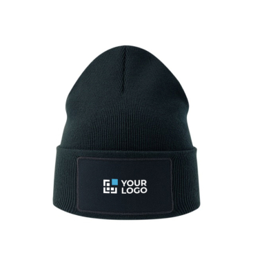 Dubbelgelaagde muts van gerecycled polyester met patch
