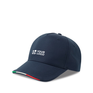Baseballpet van gerecycled polyester met Italiaanse klep 220 g/m²