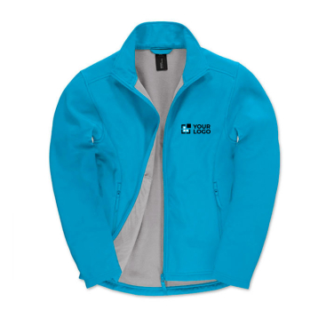 Elastisch softshell-jack van polyester voor heren 300 g/m² B&C met jouw bedrukking