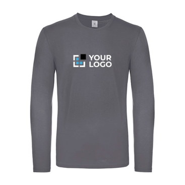 Katoenen T-shirt met lange mouwen voor heren 145 g/m² B&C met jouw bedrukking
