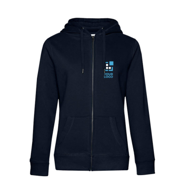 Katoenen sweatshirt voor dames met rits 280 g/m² B&C met jouw bedrukking