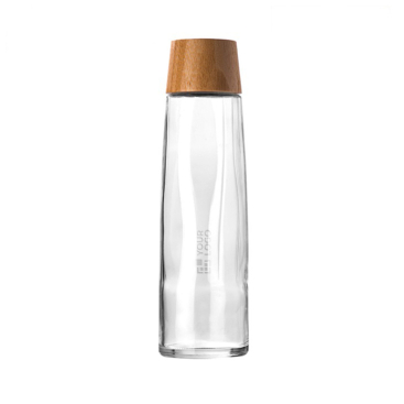 Premium duurzame glazen fles met bamboedeksel 750ml