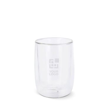 Glazen koffieglas met dubbele wand capaciteit van 320ml met jouw bedrukking