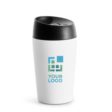 Take away beker met open-en-sluit knopfunctie 240ml met jouw bedrukking