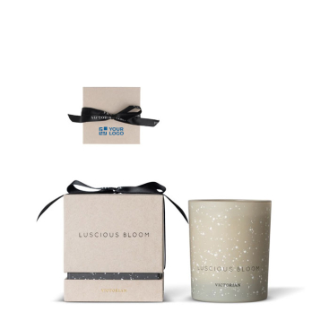 Geschenkkaars met bloemige geur en 38 uur brandduur Victorian met jouw bedrukking