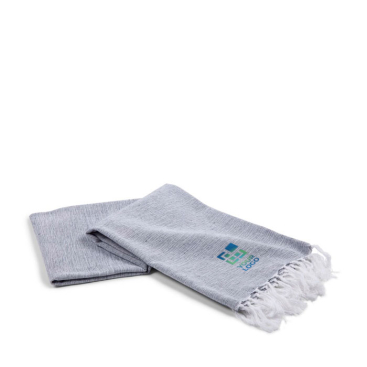 Hammam handdoek van gerecycled katoen in effen kleur 150x90cm met jouw bedrukking