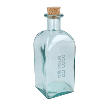 Vierkante glazen fles met anti-druppeldop 1 L, gemaakt in EU