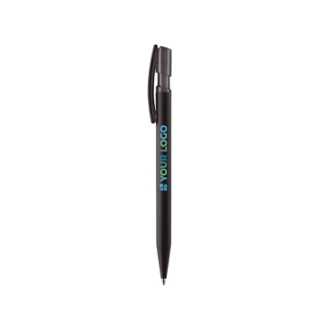Transparante plastic pen met zachte grip gemaakt in de EU met jouw bedrukking