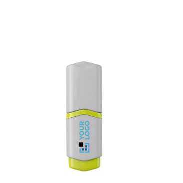 Mini witte markeerstift met gekleurde details en diverse inktkleuren met jouw bedrukking