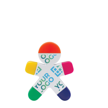 Markeerstift in de vorm van een poppetje met 5 stiften met jouw bedrukking