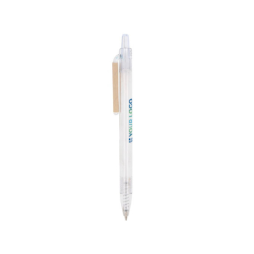 Gerecyclede plastic pen in transparante kleuren met jouw bedrukking