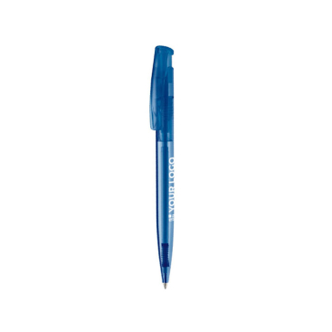 Transparante kleurrijke plastic pen gemaakt in de EU met jouw bedrukking