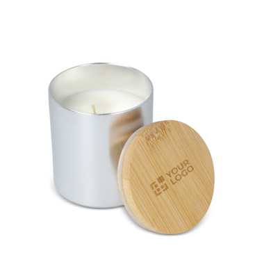 Plantaardige wax kaars in metalen pot van gerecycled aluminium