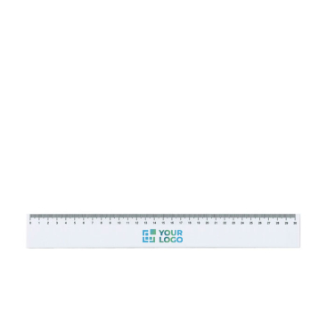 Witte plastic liniaal voor personalisatie 30cm met jouw bedrukking
