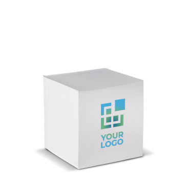 Vierkante notitieblok van 840 blanco vellen 10x10x10cm met jouw bedrukking