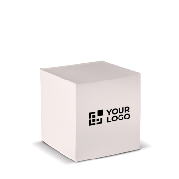 Vierkante notitieblok van 100% gerecycled papier 10x10x10cm met jouw bedrukking