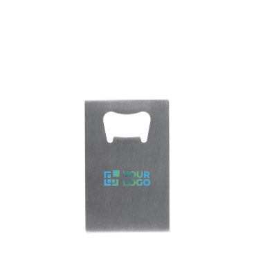 Flesopener van roestvrij staal in creditcardformaat