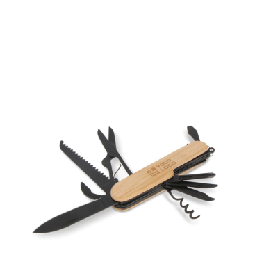 Bamboe multitool met 9 functies en ophangmogelijkheid met jouw bedrukking