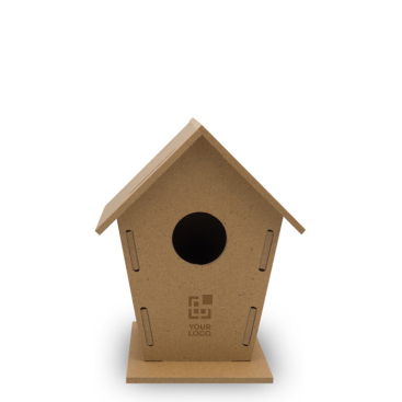 Vogelhuisje om te bouwen met 7 stukken zonder gereedschap met jouw bedrukking