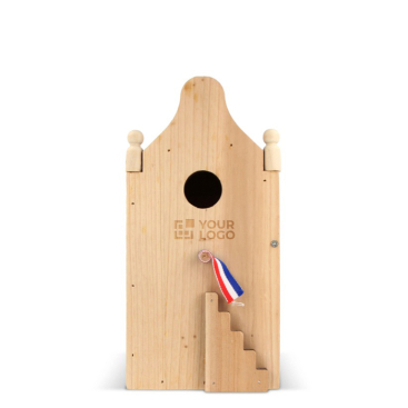 Houten vogelhuis gemaakt van FSC hout met jouw bedrukking