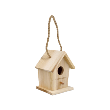 Houten vogelhuisje met 30 mm ingang voor in de tuin